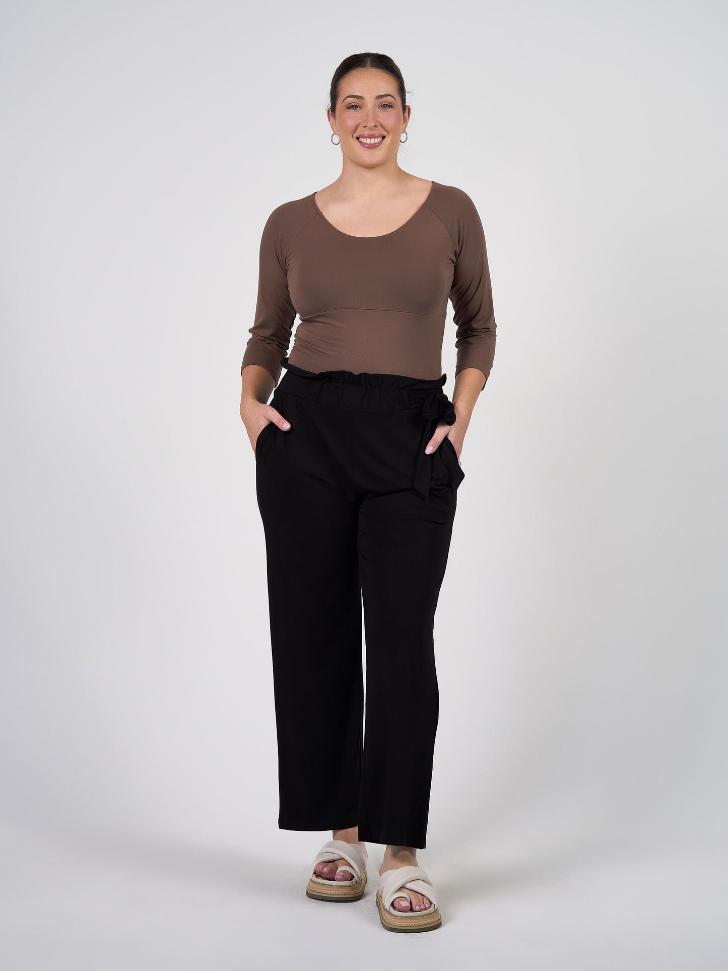 Tyler Bamboo Paperbag Pant - Black