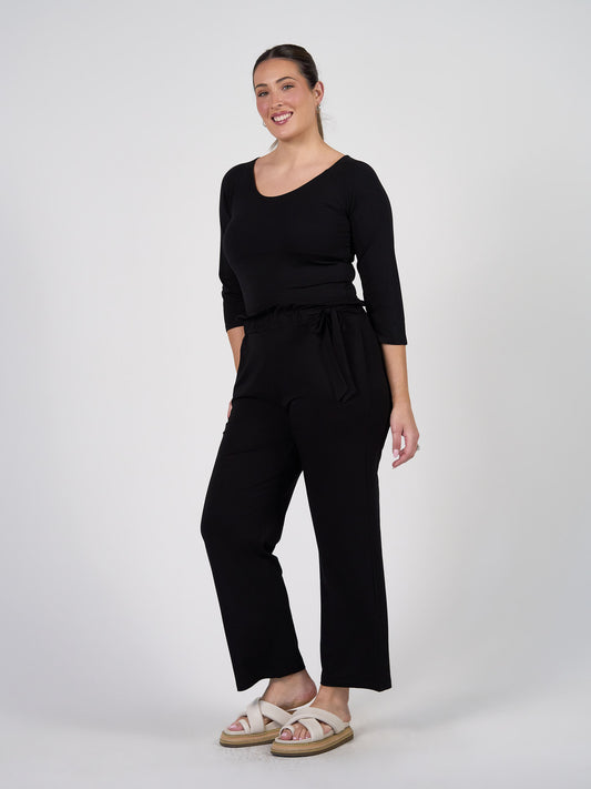 Ava 3/4 Sleeve Cropped Bamboo Top