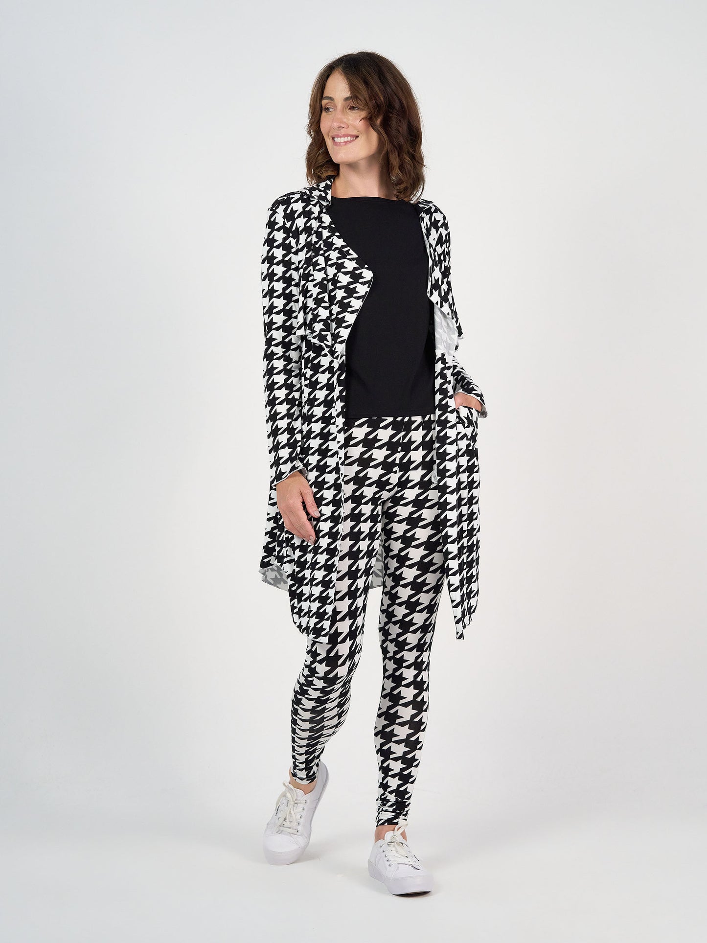 Avril Bamboo Trench Coat - Houndstooth