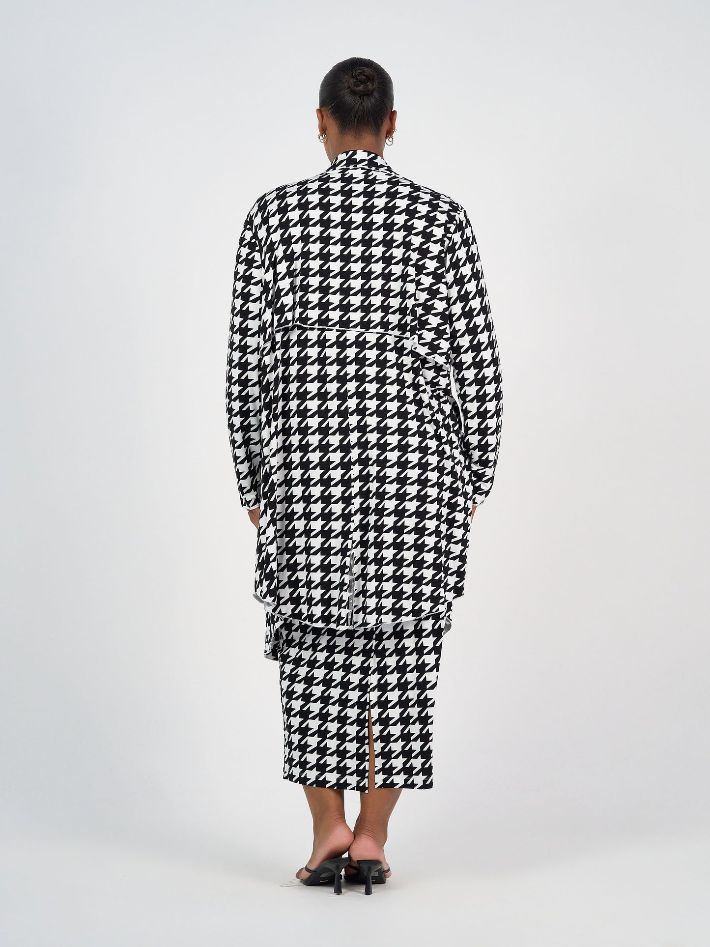 Avril Bamboo Trench Coat - Houndstooth