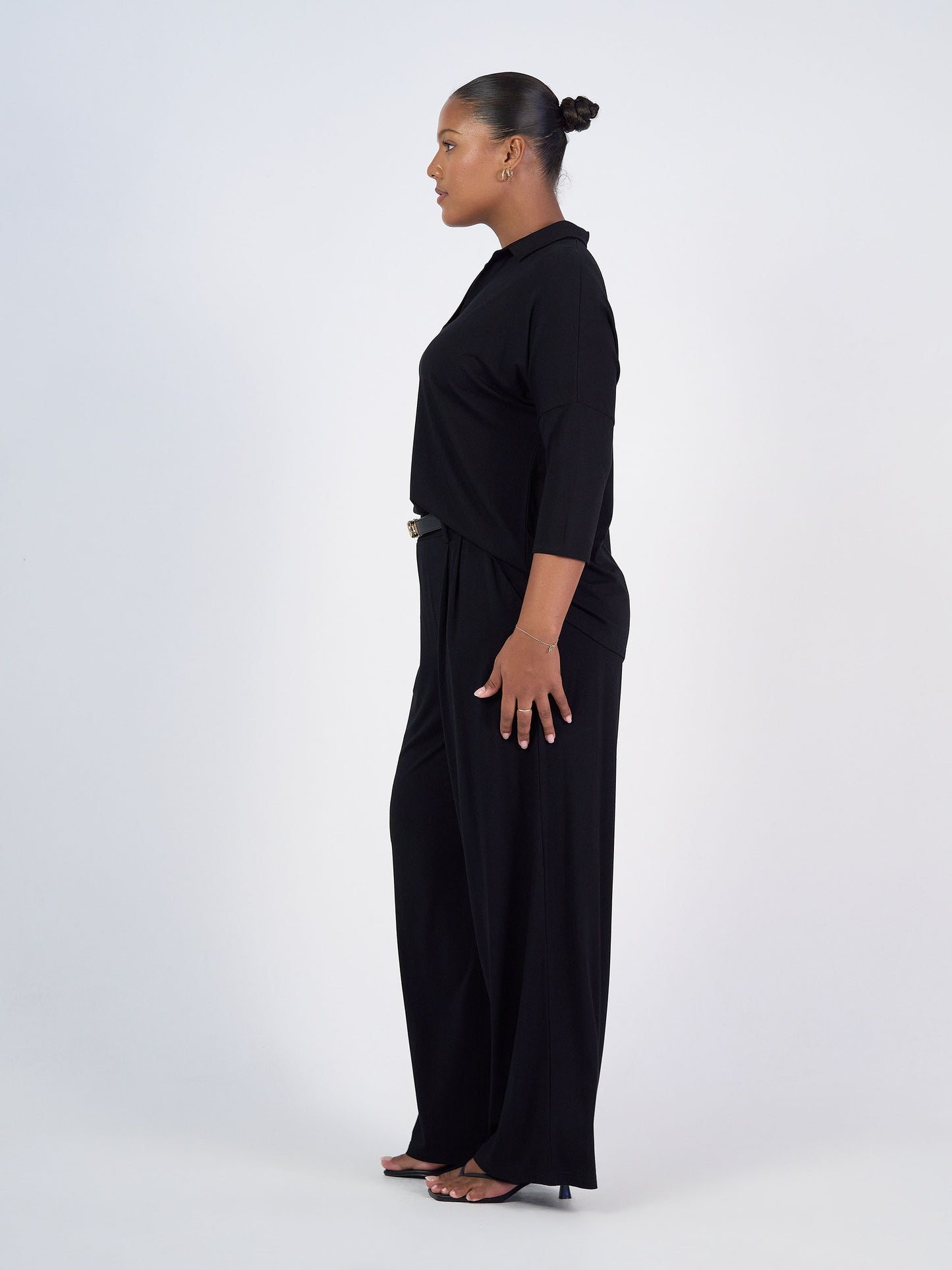 Billie Bamboo Wide Leg Dress Pant - Black