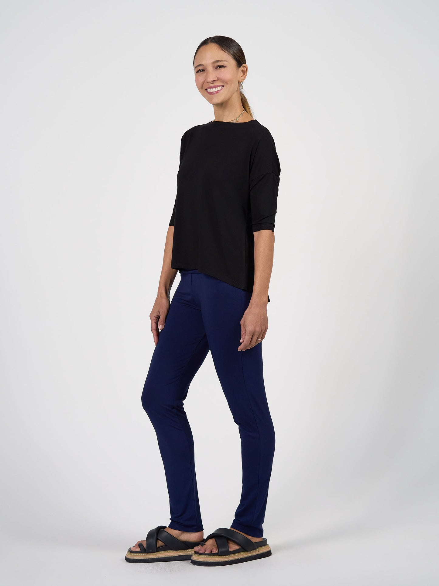 Warwick Bamboo Fold Down Pant - Navy