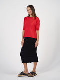 Camila 3/4 Sleeve Bamboo Top - Fiery Red