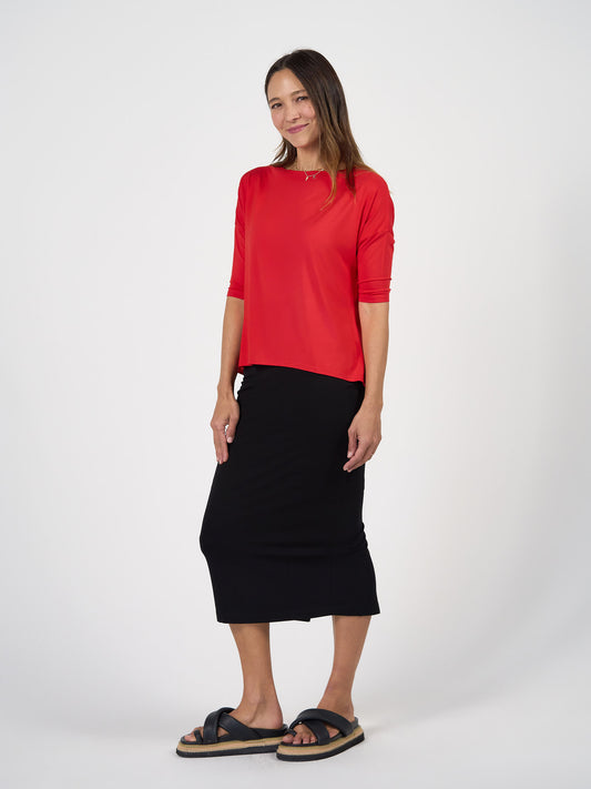 Camila Bamboo Top - Fiery Red