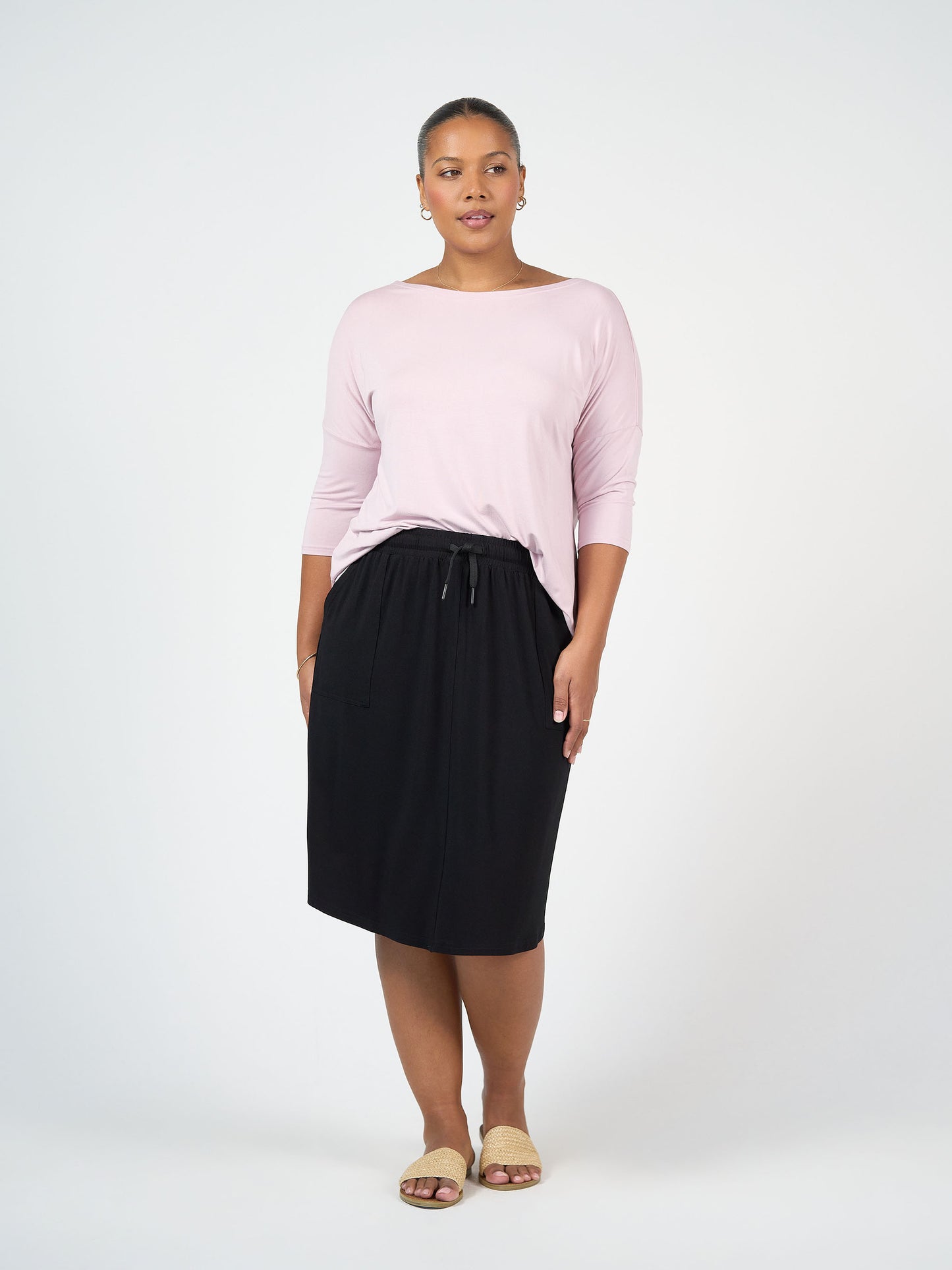 Lou Lou Australia Lilac top with Black skirt