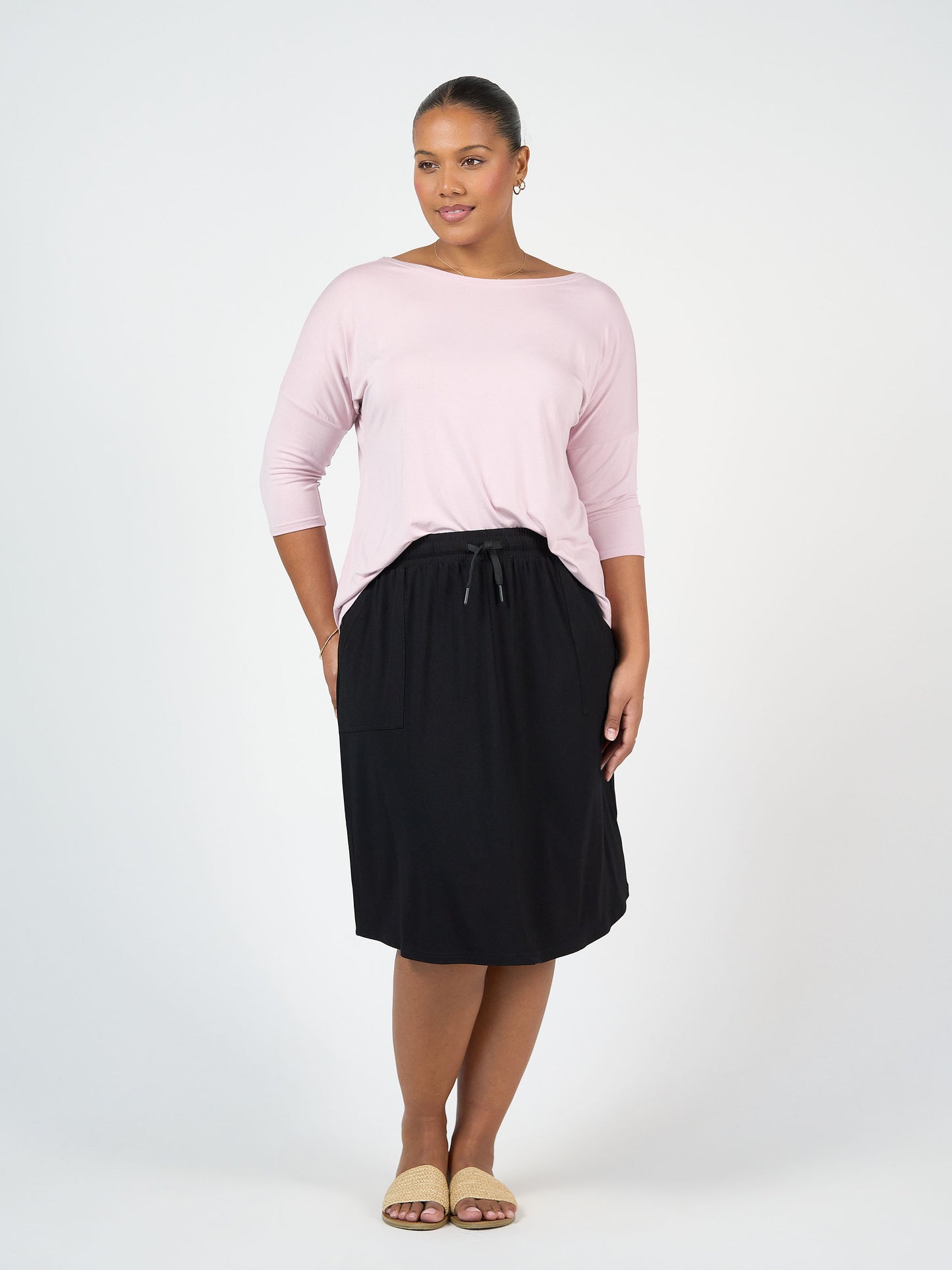 Lou Lou Australia Lilac top with Black skirt