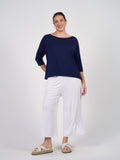 Camila 3/4 Sleeve Bamboo Top - Navy