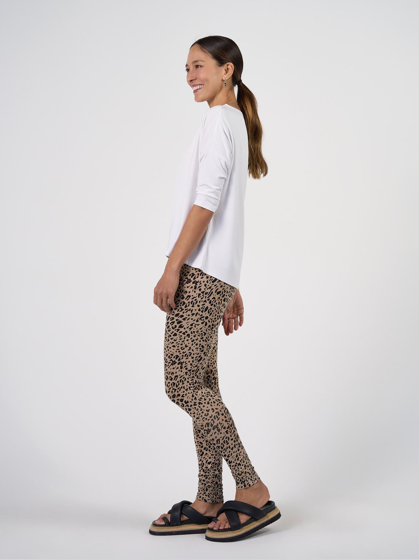 Camila 3/4 Sleeve Bamboo Top - White