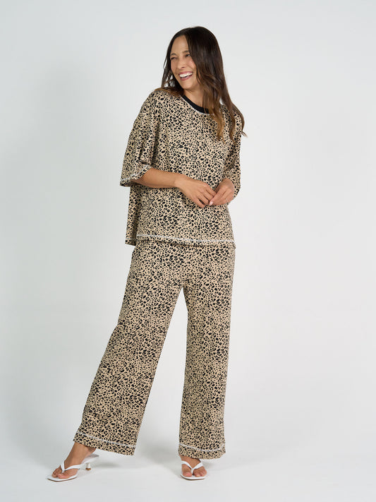 Carey Bamboo Culotte - Brown Leopard