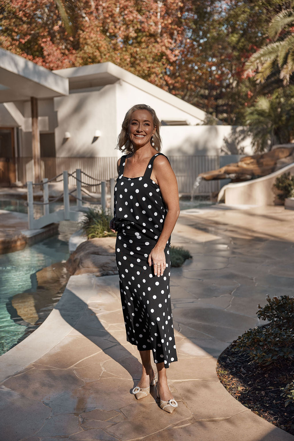 Jackson Bamboo Maxi Skirt - Polka Dot
