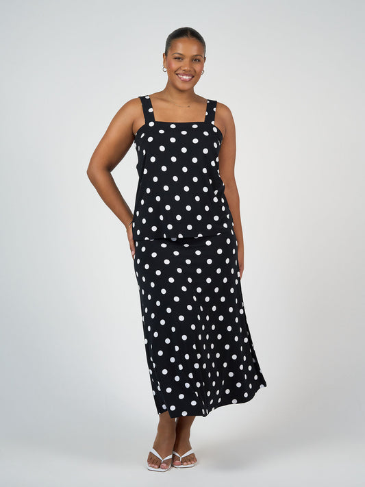 Lou Lou australia Black and white polka dot top and maxi skirt