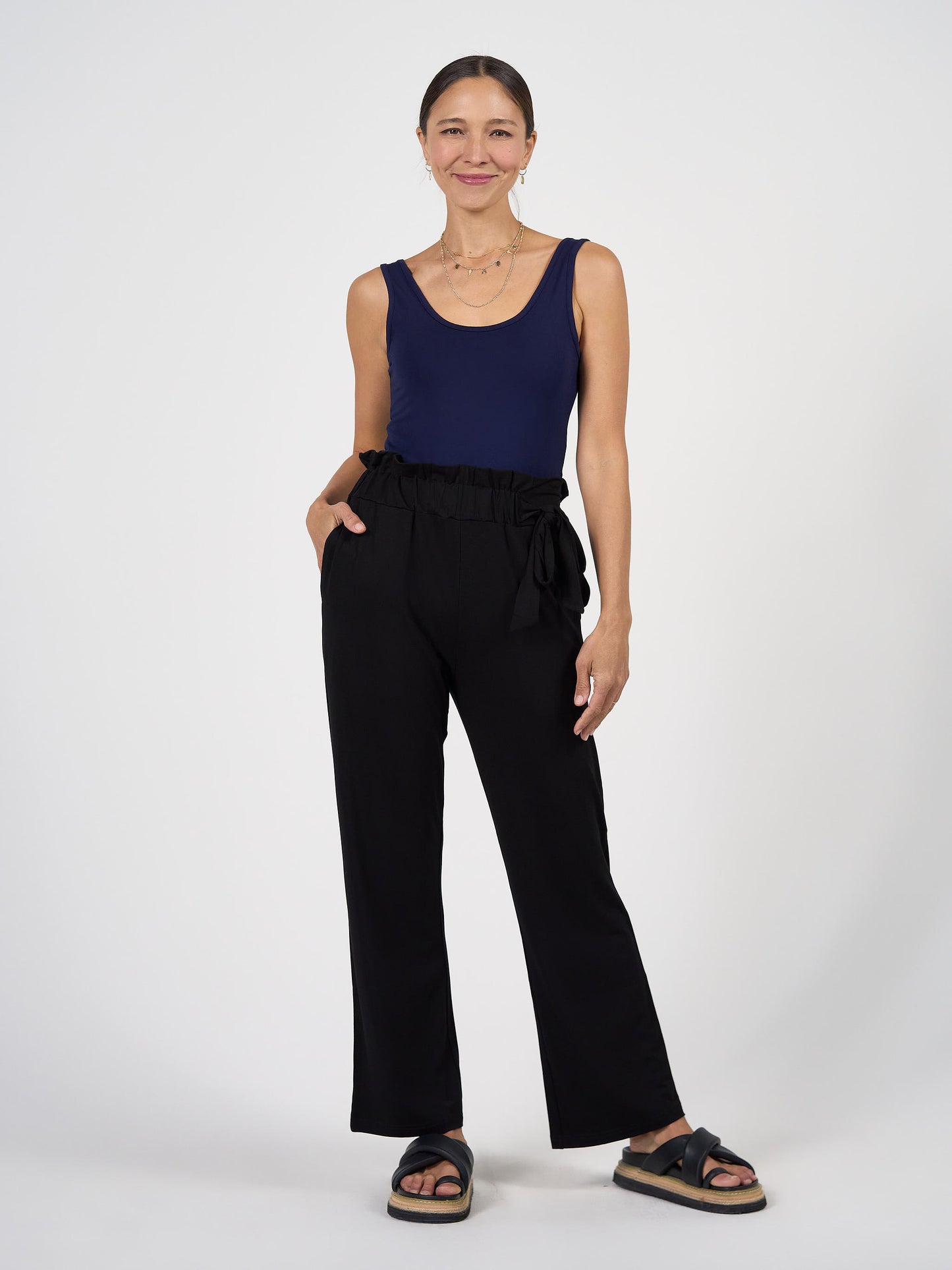 Tyler Bamboo Paperbag Pant - Black