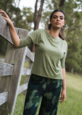 Camila 3/4 Sleeve Bamboo Top - Olive