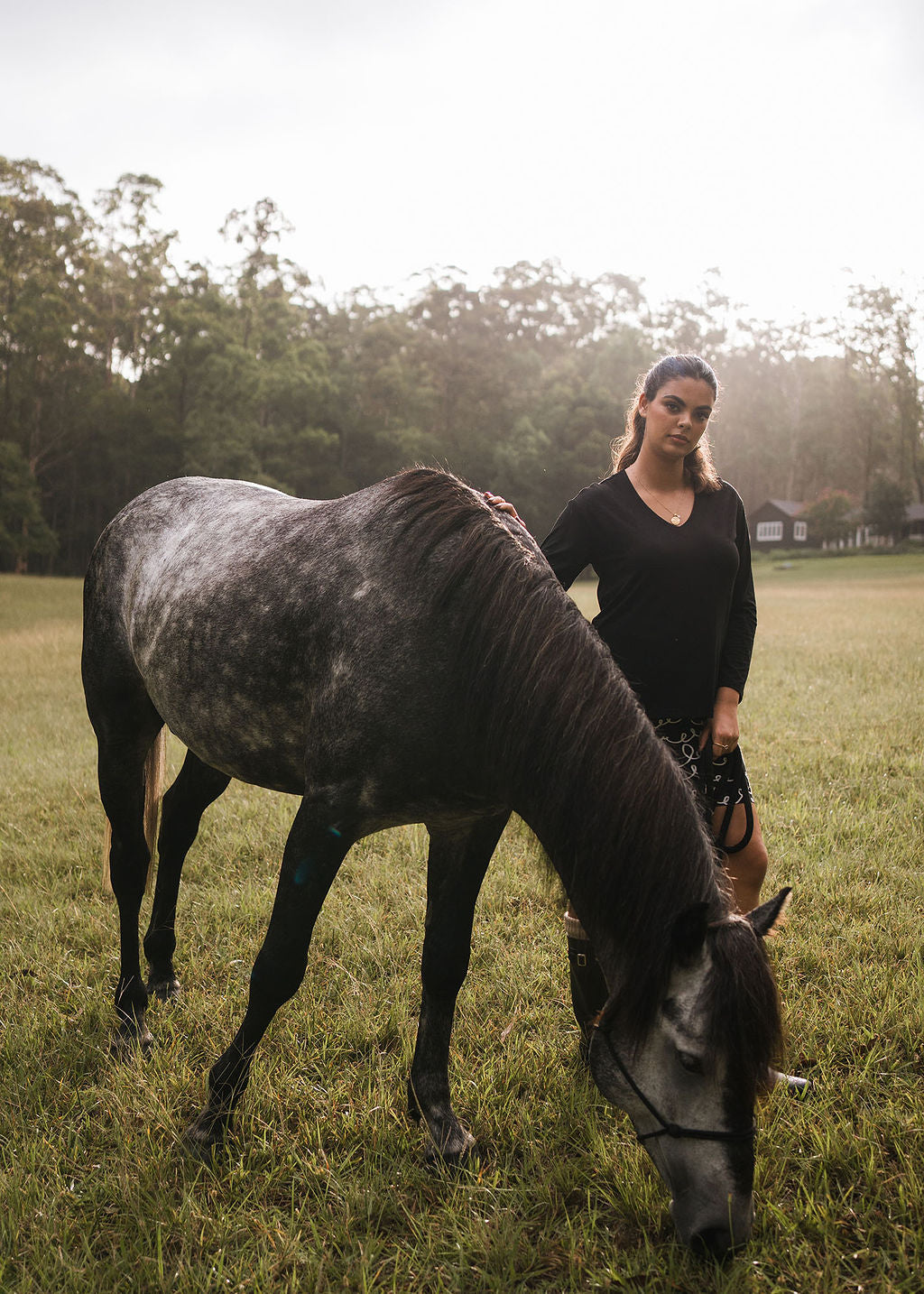 Braxton Bamboo Long Sleeve Top - Black