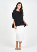 Stella Oversized Bamboo Slouch T-Shirt - Black