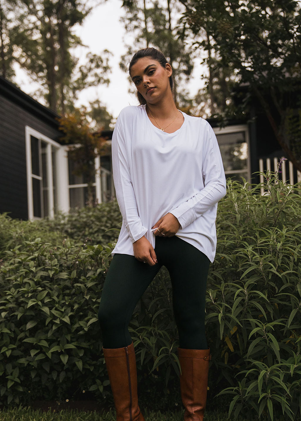 Luxe Bamboo Full-Length Legging - Dark Green