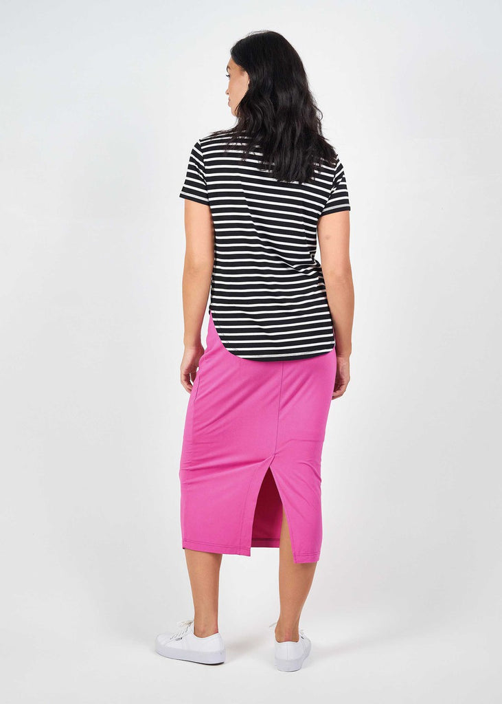 Striped bamboo t-shirt | Soft, stretchy & short-sleeved – Lou Lou Australia