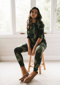 Camila 3/4 Sleeve Bamboo Top - Camouflage Print