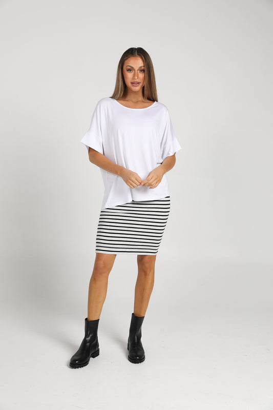 Lou Lou Australia Demi Oversized Bamboo Box T-Shirt in black, made from bamboo fabric.
