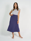 Donna Cap Sleeve Bamboo Tee - Blue & White Stripe
