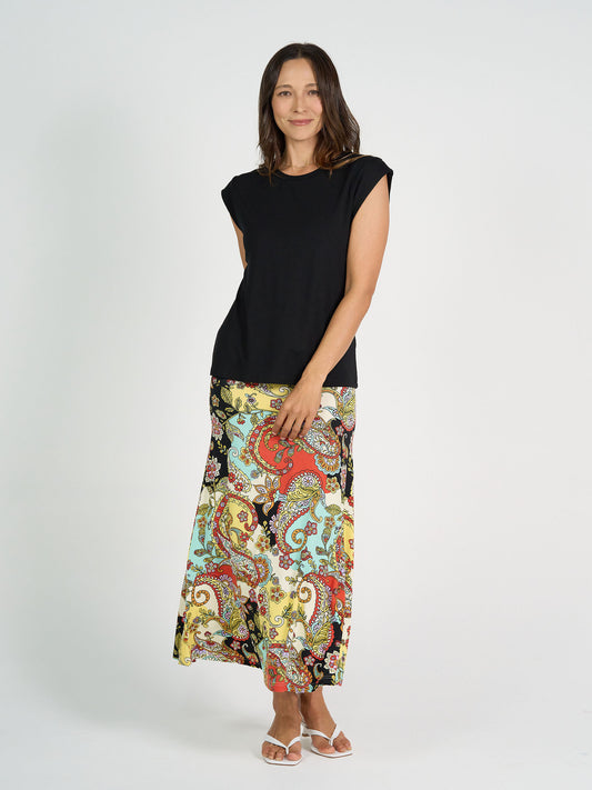 Donna Cap Sleeve Bamboo Tee - Black