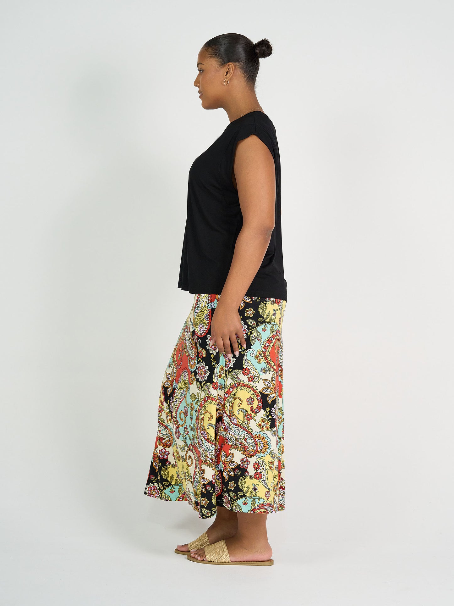 Donna Cap Sleeve Bamboo Tee - Black