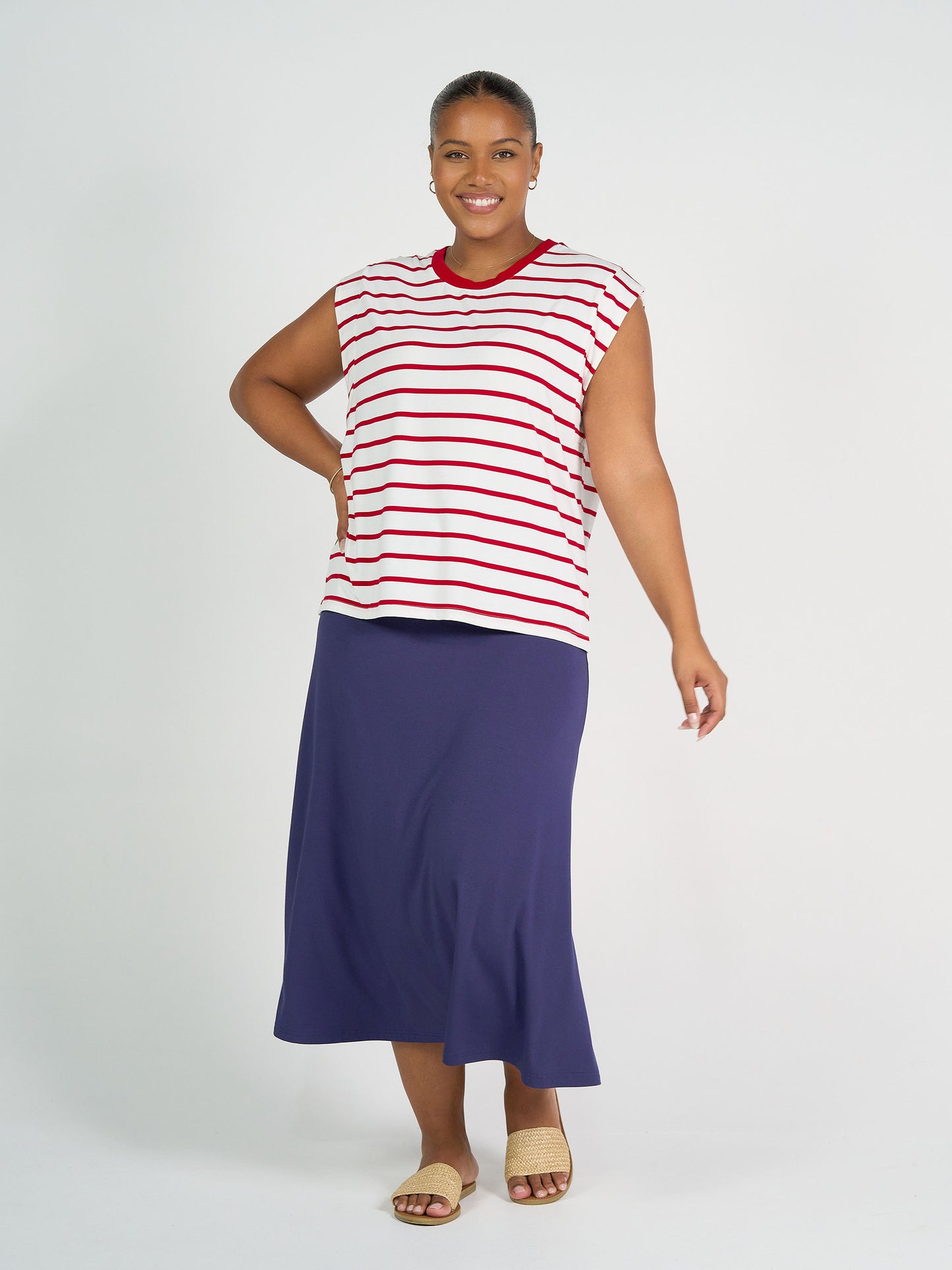 Jackson Bamboo Maxi Skirt - Blue