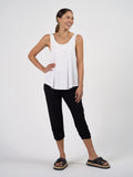 Ellie Sleeveless Bamboo Singlet Top - White