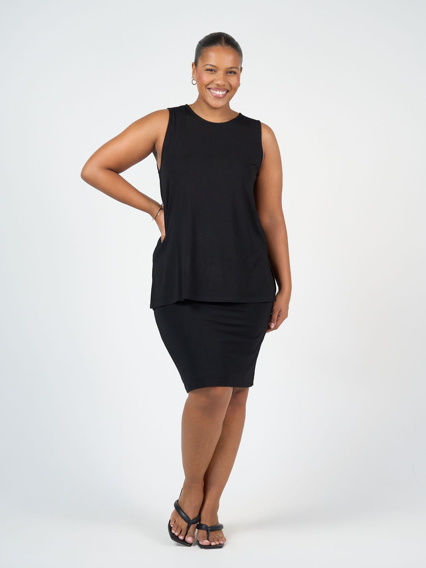 Fantasia Bamboo Tunic Top - Black