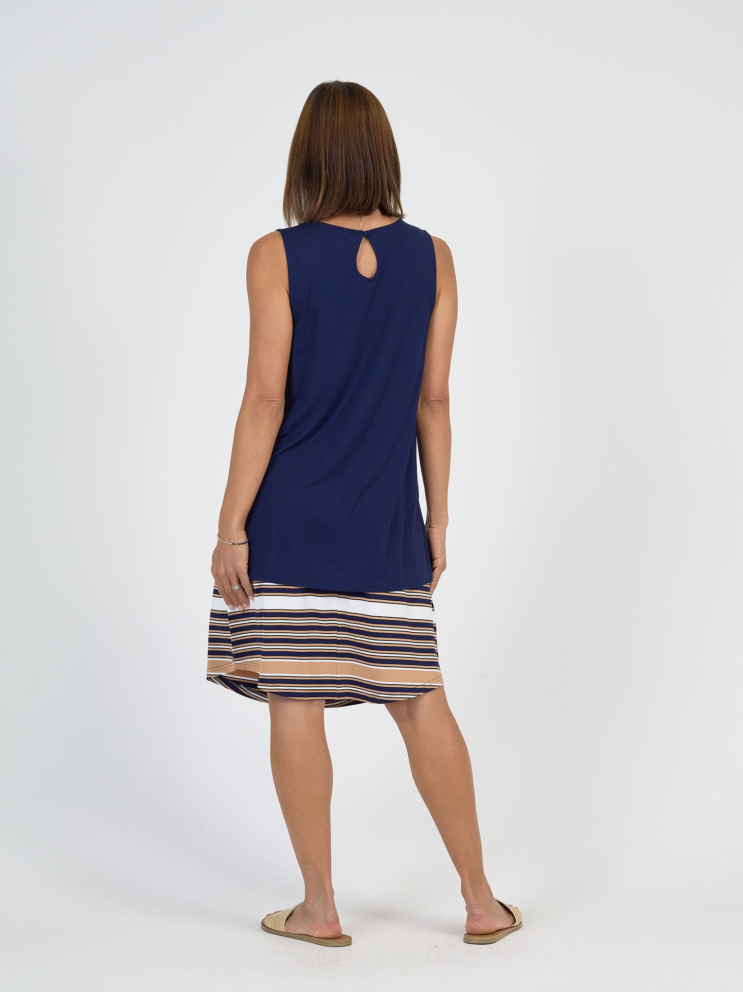 Fantasia Bamboo Tunic Top - Navy