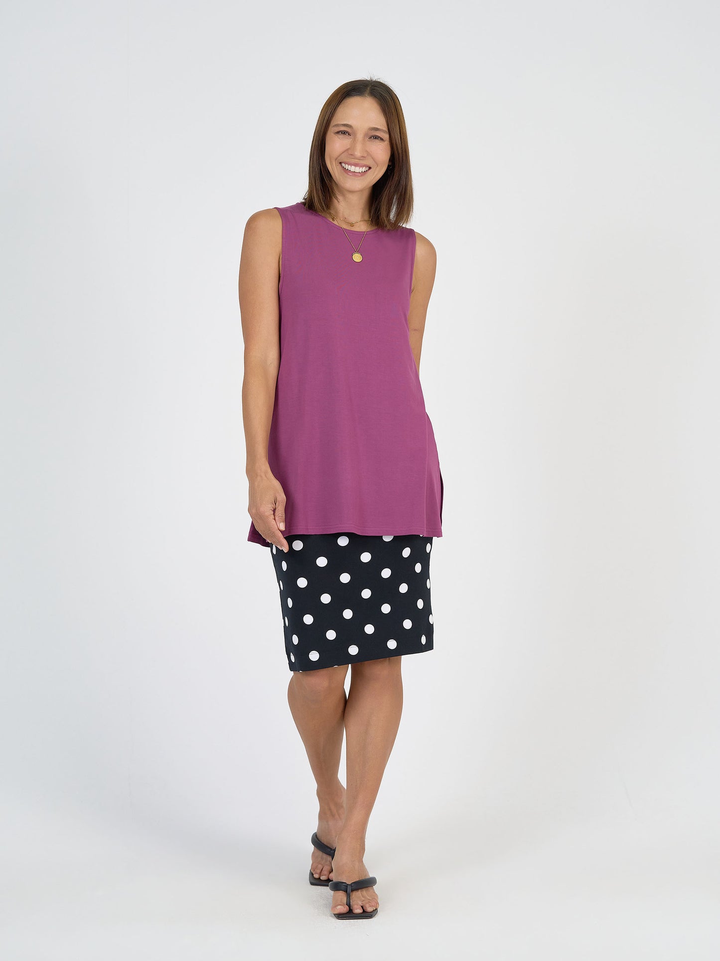 Fantasia Bamboo Tunic Top - Plum