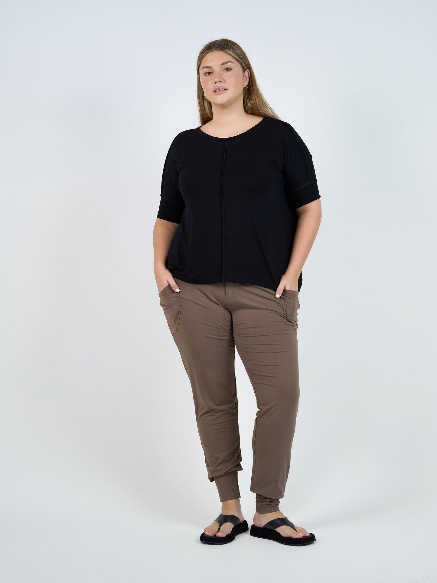 Gaga Bamboo Cuffed Sweat Pant - Chocolate