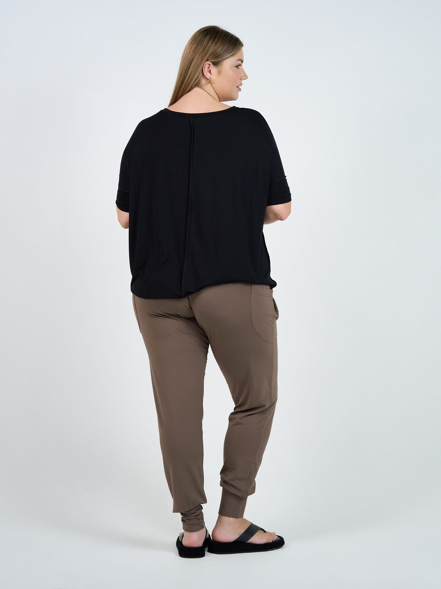 Gaga Bamboo Cuffed Sweat Pant - Chocolate