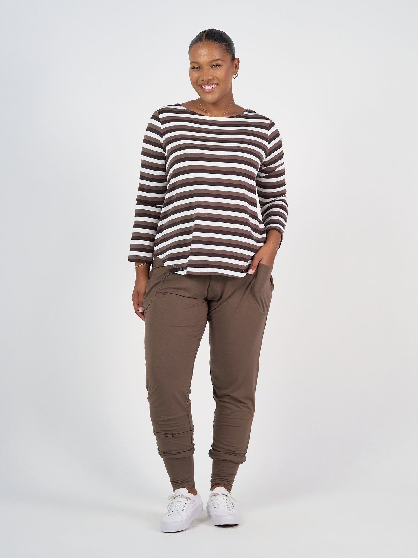 Gaga Bamboo Cuffed Sweat Pant - Chocolate