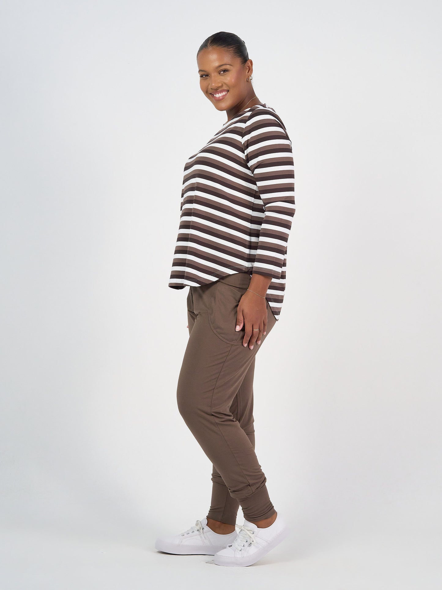 Gaga Bamboo Cuffed Sweat Pant - Chocolate