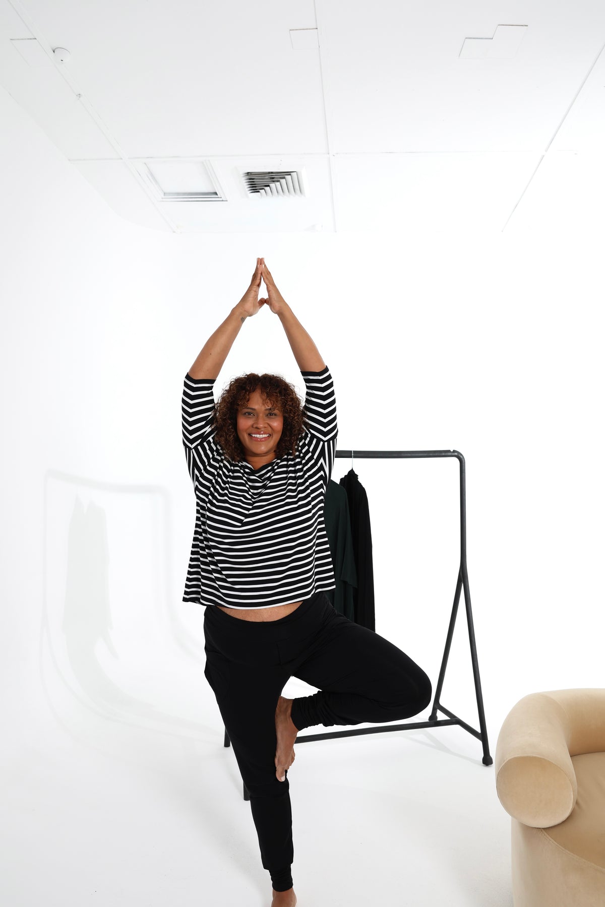 Lou Lou Bamboo sweat pants in yoga class