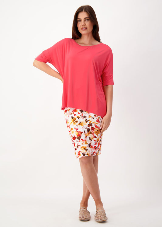 Gina Oversized Slouch Bamboo T-Shirt - Berry