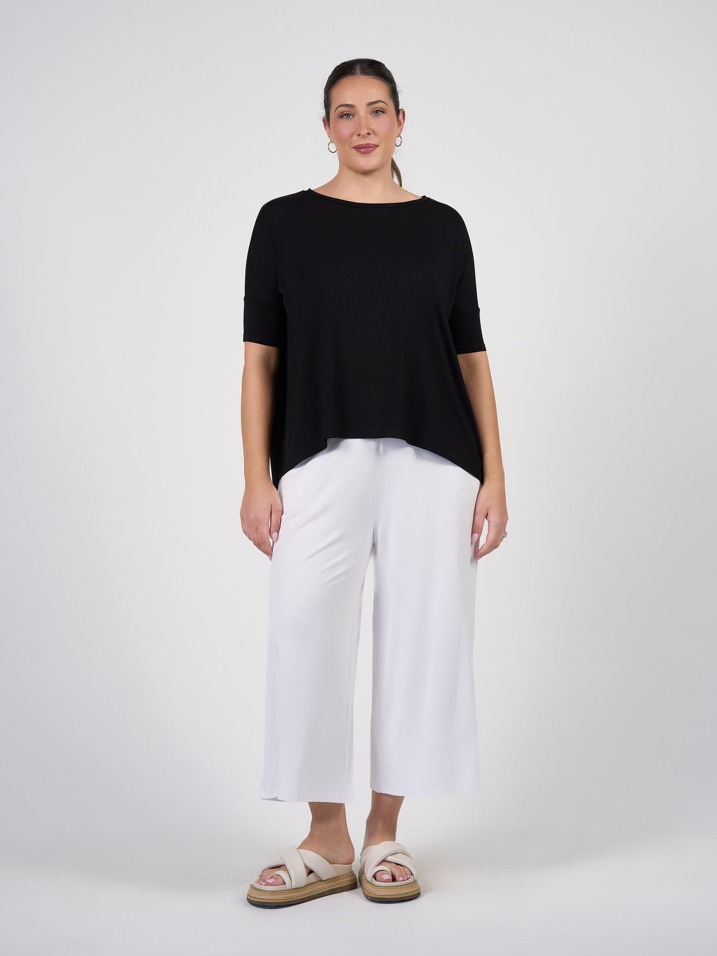 Gina Oversized Slouch Bamboo T-Shirt - Black