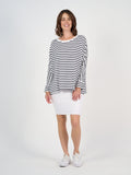 Gina Long Sleeved Bamboo Top - Navy & White Stripe