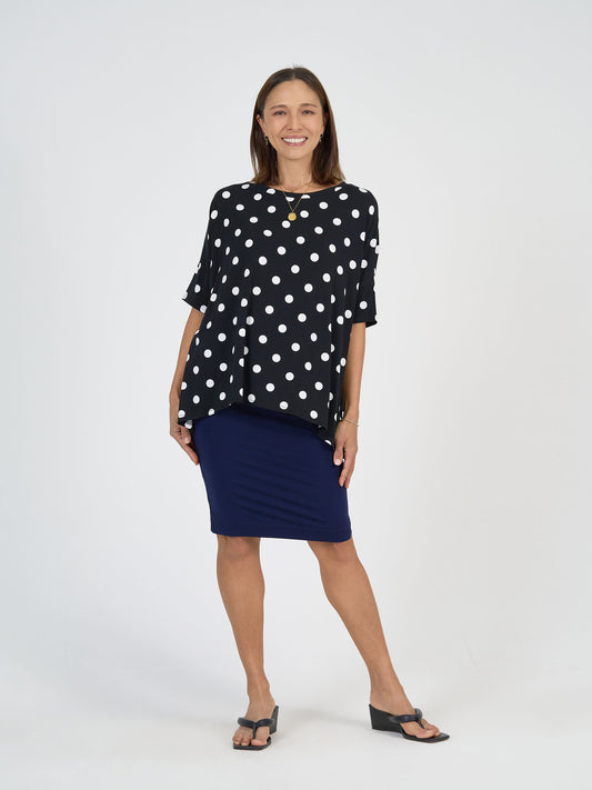 Gina Oversized Slouch Bamboo T-Shirt - Polka Dot
