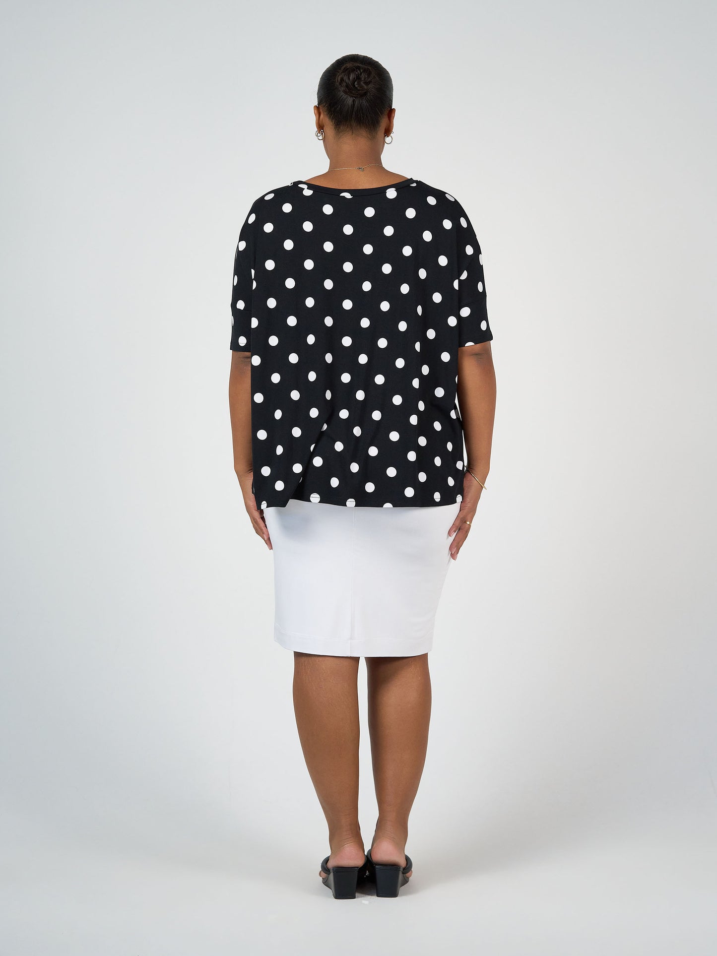 Gina Oversized Slouch Bamboo T-Shirt - Polka Dot
