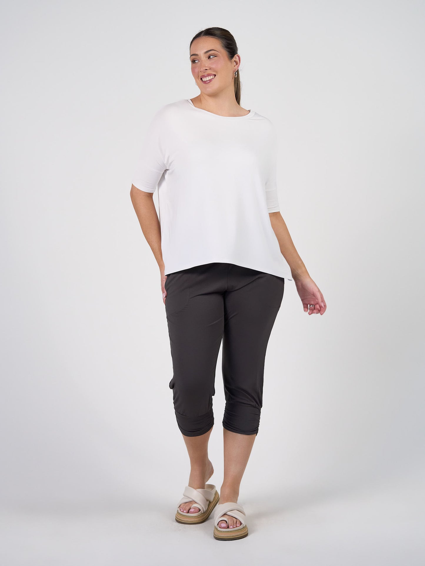 Gina Oversized Slouch Bamboo T-Shirt - White