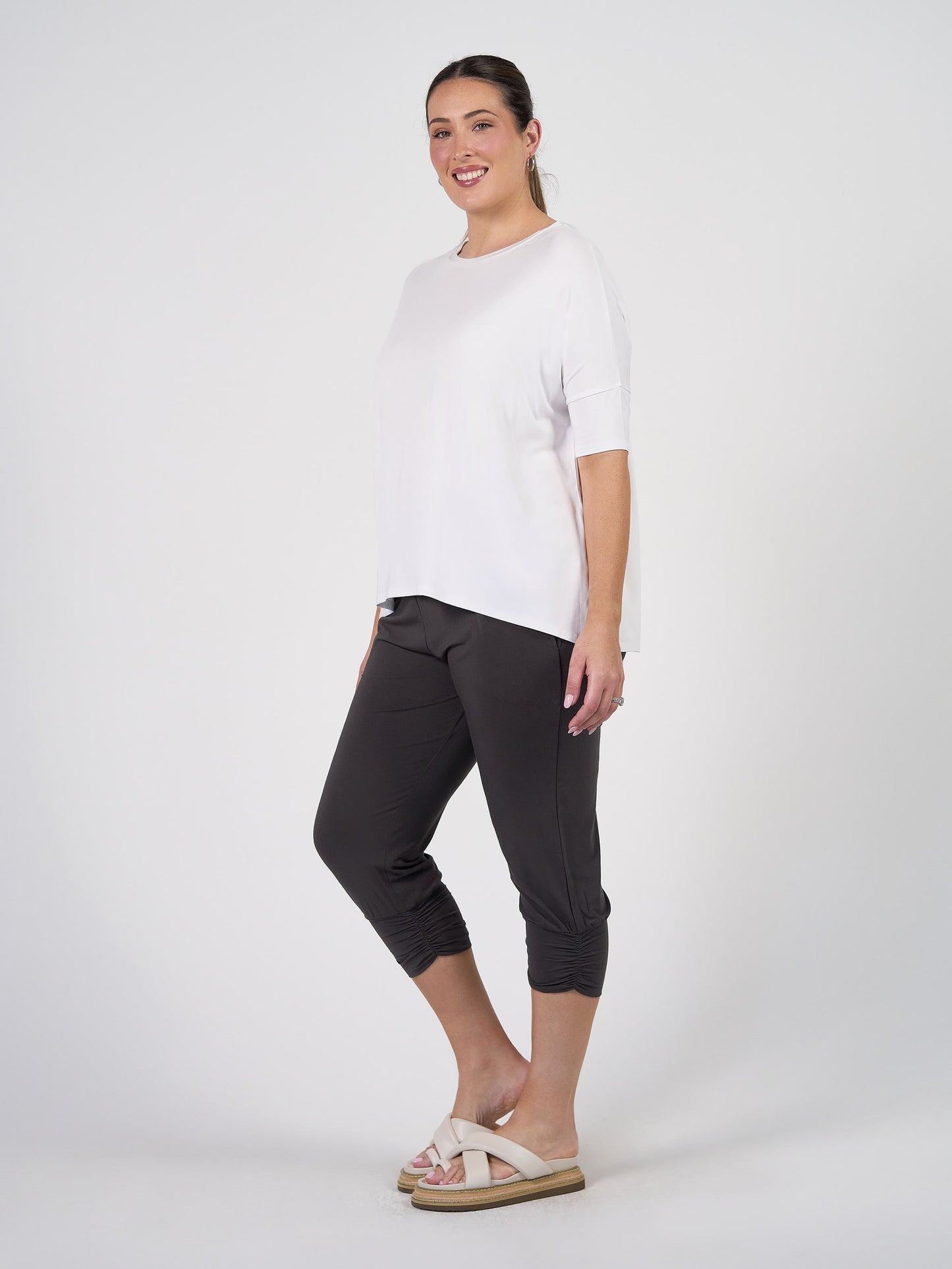 Gina Oversized Slouch Bamboo T-Shirt - White