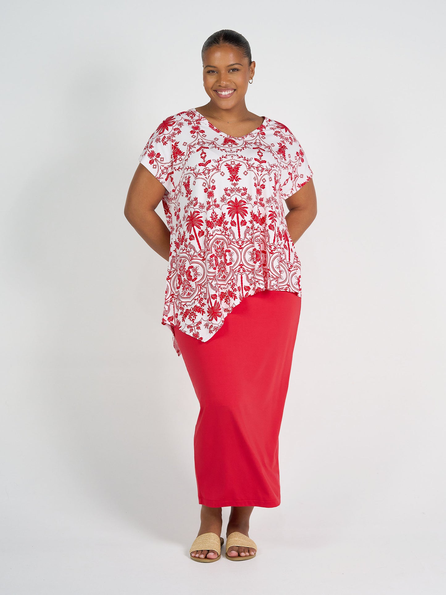 Holiday Asymmetrical Bamboo V-Neck T-Shirt