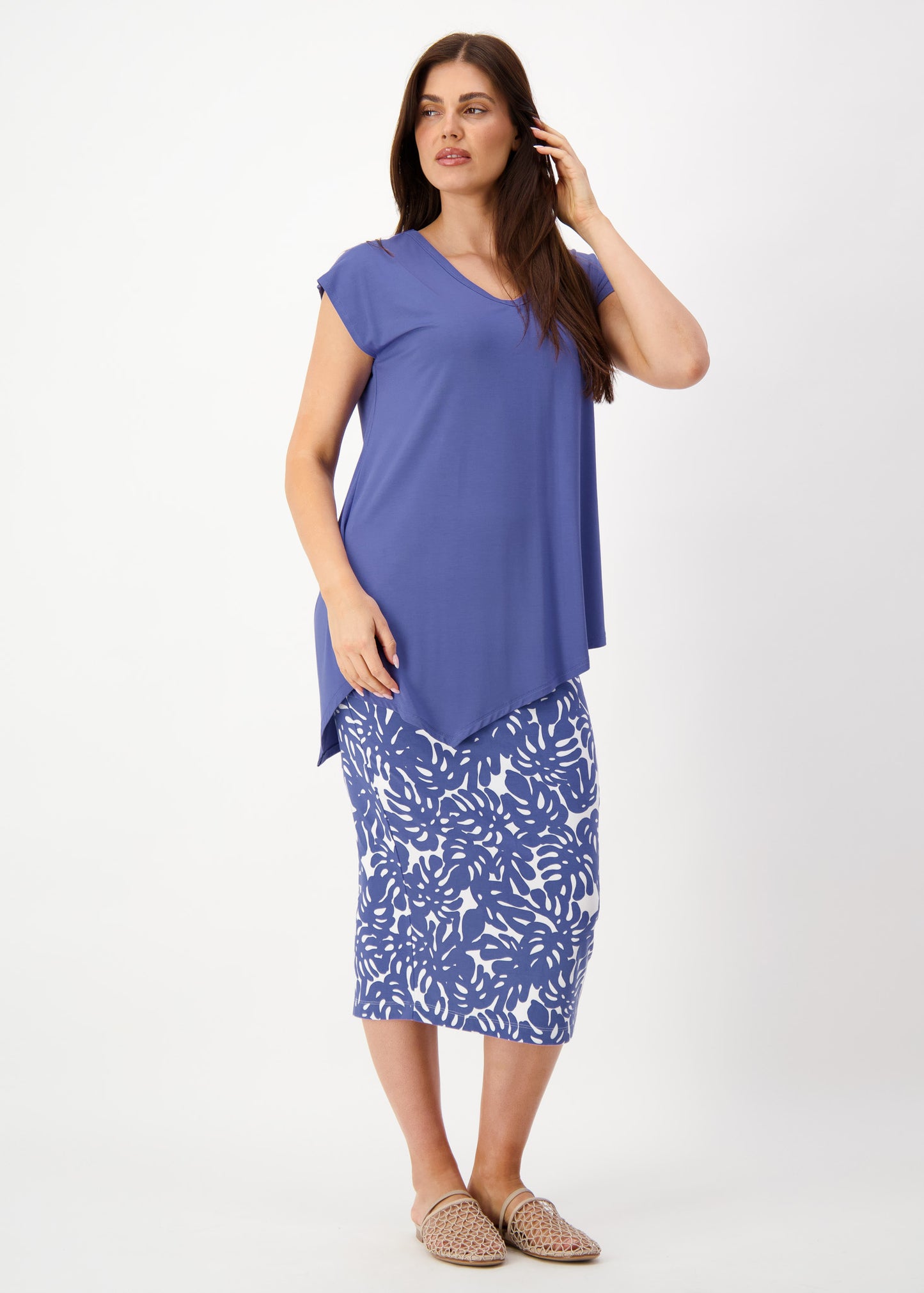 Holiday Asymmetrical Bamboo V-Neck T-Shirt