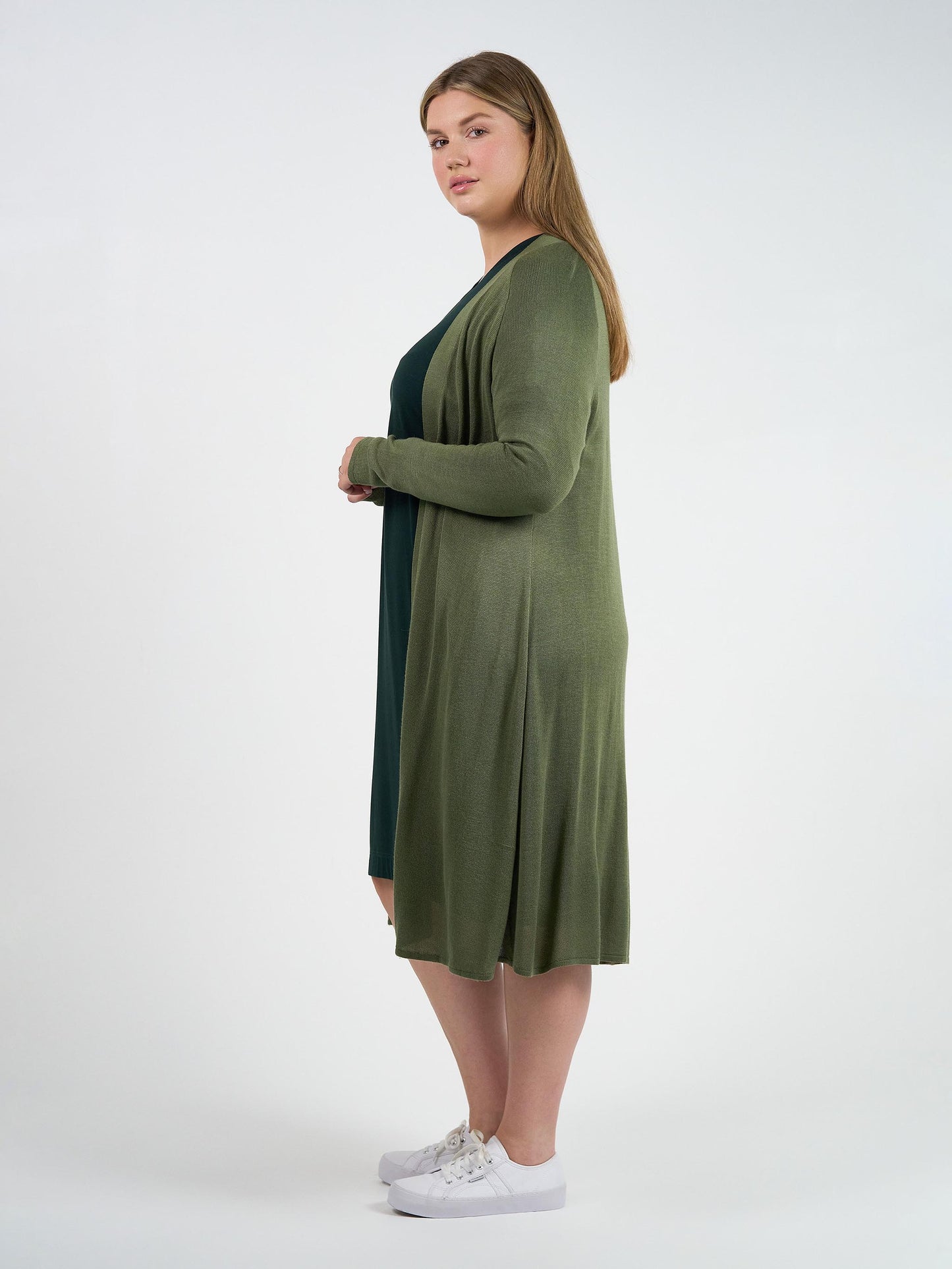 Quatro Cashmere/Bamboo Duster Jacket - Olive