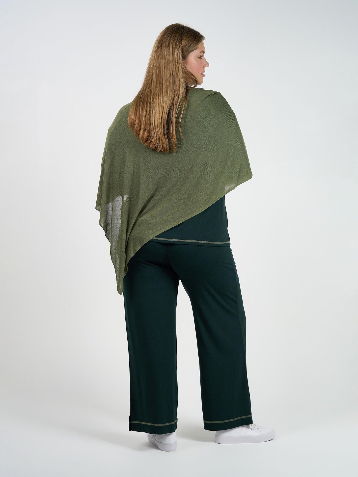 Carrie Cashmere/Bamboo Poncho - Olive
