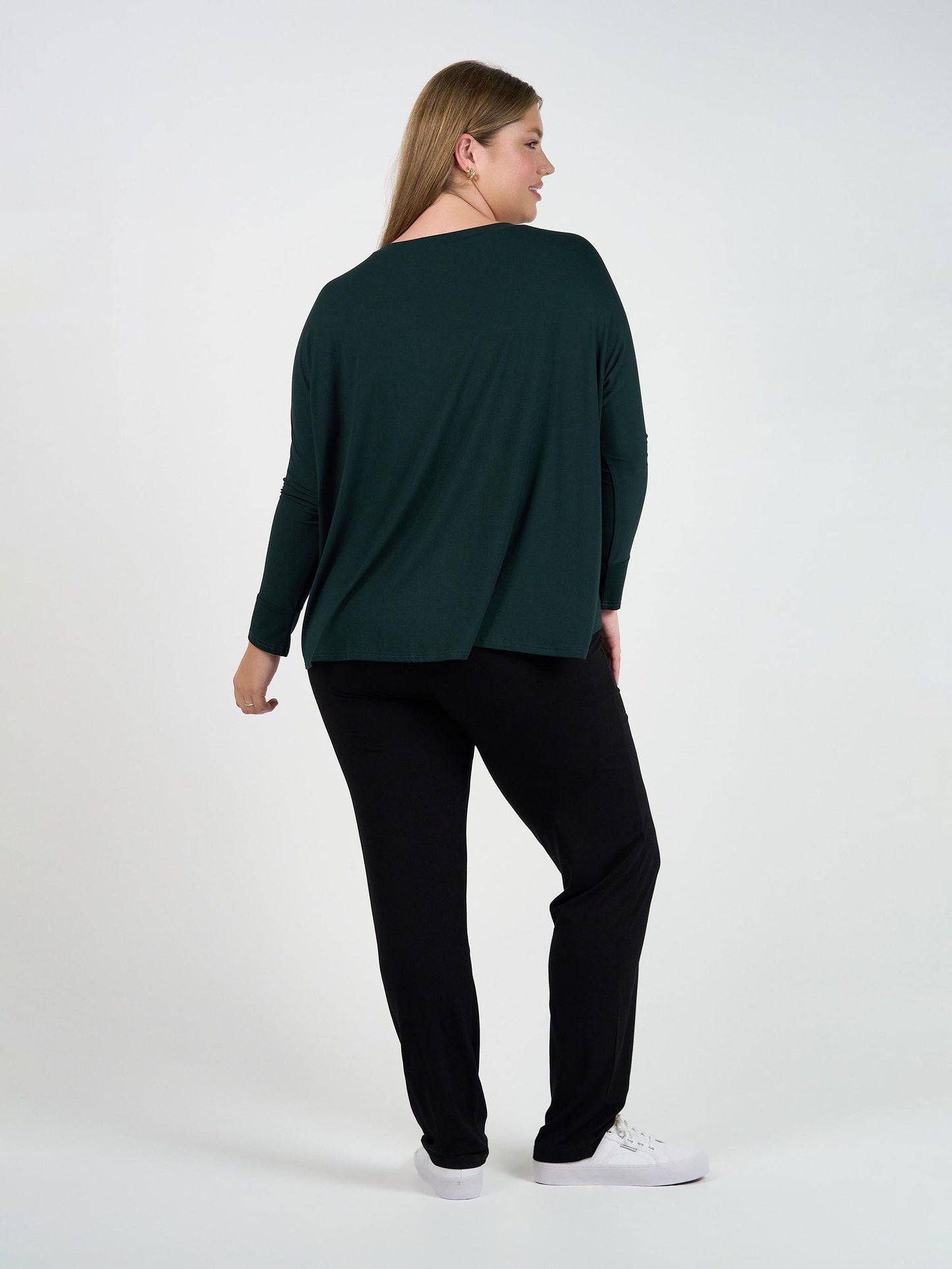 Gina Long Sleeved Bamboo Top - Dark Green