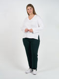 Warwick Bamboo Fold Over Waist Pant - Dark Green