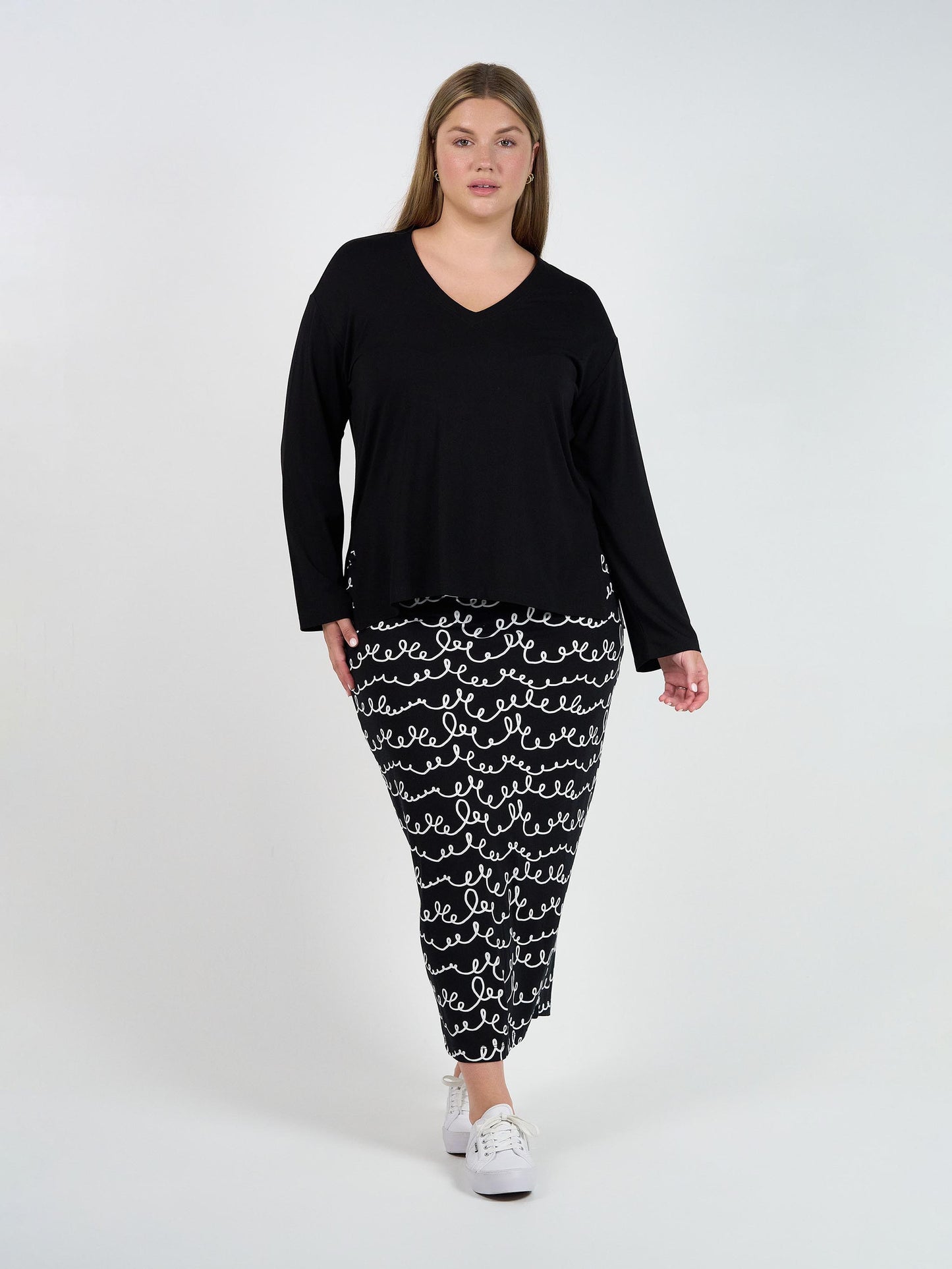 Braxton Bamboo Long Sleeve Top - Black